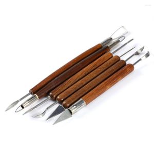 Professional Hand Tool Sets 6Pcs Clay Sculpting Tools Set Carving Pottery Wood Handle Sculpt Smoothing Polymer Modeling Carved