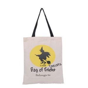 6 Styles Large Halloween Tote Bags Party Canvas Trick or Treat HandBag Creative Festival Spider Candy Gift Bag For Kids RRE14278