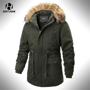 Mens Down Parkas Parka Long Coats Winter Cotton Thicken Overcoat 후드 방풍 따뜻한 재킷 남자 캐주얼 양털 코트 의류 220919