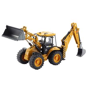 Diecast Model Car Huina Toy Excavadeira inercial Digger e Tractor Shovel Construction Vehicl Truck Boy Children Toys Gift 220919