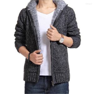 Men's Sweaters Men's Autumn Winter Men's Thick Sweatercoat Collar Zipper Sweater Coat Outerwear Fleece Cashmere Liner