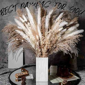 Party Decoration 100st Pampa Bouquet Natural Dried Flower Boho Home Decor for Wedding Centerpieces Tables Pampas Grass 220919