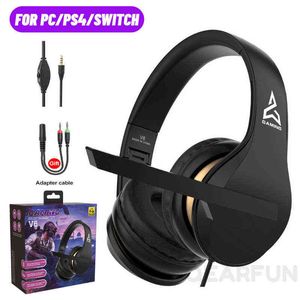 Headsets Foldable V6 Stero Gaming Headphone with Microphone For Nintendo Switch 3.5MM Wired Gaming headset For PS4 PC T220916