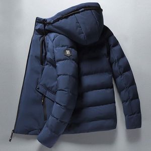 Herrarna Down Men's Parkas 2022 m￤rke Pure Color Cotton Jacket Casual Thick Winter Menmen's