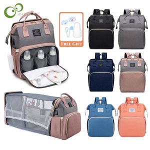 Sacos de fraldas dobráveis ​​múmias de berço portátil de grande capacidade de grande capacidade mochila mamãe mamãe bola feminina ddj 220919