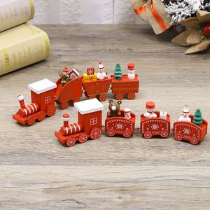 Decorazioni natalizie Treno in legno e plastica Buon arredamento per Natale Regali di Babbo Natale per bambini Navidad 2022 Felice anno nuovo 2023 HH22-297