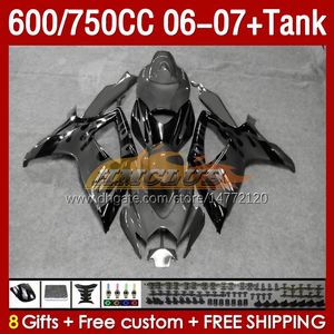 Injection Fairings & Tank For SUZUKI GSXR 600 750 CC 600CC 750CC 2006-2007 154No.172 GSXR-600 GSXR600 K6 GSXR750 06 07 GSXR-750 GSX-R600 2006 2007 OEM Fairing grey flames