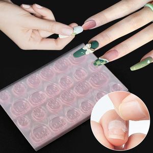 هلام الظفر 10 أوراق فن مزدوج الأظافر الزائفة الشريط اللصق اللصق Jelly Glue Sticker DIY Tips Fake Acrylic Manicure أدوات