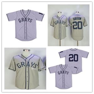 GlaMitNess Cheap Fashion Homestead Grays Negro League Button Down Baseball Jerseys 20 Josh GIBSON Embroidery Sports Shirts High Quality