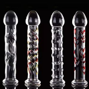 Schönheitsartikel Neue sexy Produkte Glas Analplug Kristall Echtdildo Penis Werkzeuge für Männer Frauen Arsch Vagina Schraube Anal Künstlicher Schwanz Phallus