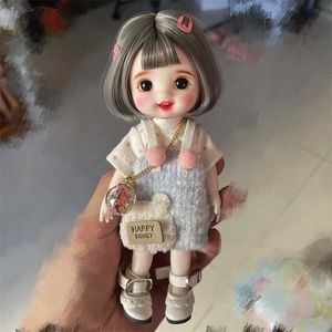 17CM Mini Cute BJD Dolls Fashion Full Set Clothes Princess Makeup Joints Movable Accessories 16CM 18 Doll Girls Child Toy Gifts 220816