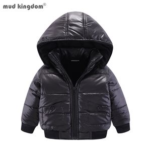 Down Coat Mudkingdom Little Boys Girls Winter Coats Solid Color Warm Thicken Cotton Removable Hooded Jacket for Kids Clothing Baby Wear 220919