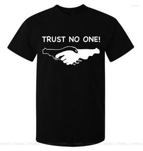 Men s T Shirts Men s T Shirts Trust No One Hand Gun Slogan Art Woman s Available T Shirt Black Top Cotton Printed Plus Size Tee