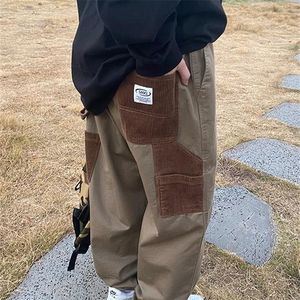 Women's Pants Capris HOUZHOU Harajuku Cargo Pants Women Vintag Y2k Hip Hop Oversized Patchwork Japan Style Loose Trousers Female Streetwear Grunge 220916