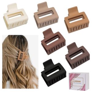 Fermagli per capelli Artiglio medio Per donne Ragazze 2 Matte Rec Piccolo Sottile/Medio spesso Carino Mascella Antiscivolo Colore caldo Serie Drop Delivery 2 Lulubaby Amqsi