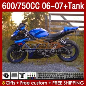 Suzuki GSXR 600 750 CC 600cc 750cc 2006-2007 154No.175 GSXR-600 GSXR-750 GSX-R600 2006 2007 2007 OEM kaplama mavi fabrika