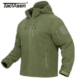 Erkek Ceketler Tacvasen Bahar Kış Kış Polar Ceket ile Hoodie Mens Taktik Polar Ceket Tam Zip Up Açık Rüzgar Geçirmez Kapşonlu Sıcak İş Kat 220919