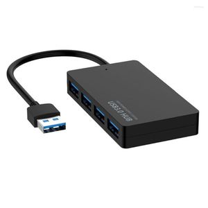 Flash Drive 5Gbps Mobile HDD för bärbar dator PC Adapter Black Plug and Play Portable USB Hub Ultra Slim Splitter med 4 3.0 Ports