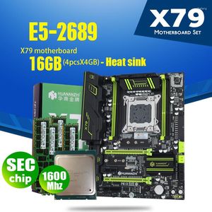 Moderbrädor Huananzhi X79 Moderkort LGA 2011 COMBOS E5 2689 CPU 4PCS X 4GB 16GB DDR3 RAM 1600MHz PC3 12800 PCI-E NVME M.2 Kylfläns