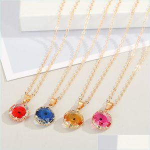 Pendant Necklaces Fashion Jewelry Crystal Glass Evil Pendant Necklace Candy Color Blue Eyes Necklaces Drop Delivery 2021 Pendants Dhse Dhdx8