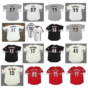 Maglia da baseball GlaVintage 2000 Houston 11 KEN CAMINITI 13 BILLY WAGNER 17 LANCE BERKMAN 44 ROY OSWALT 46 Andy Pettitte 51 RANDY JOHNSON 57