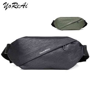 Yorai New Men Chest Bag Anti-Thef New Multicantal Fanny Waint Pack for Sports Male Oxford防水屋外ショルダーバッグJ220705