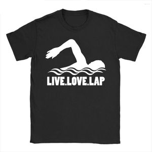 T shirts pour hommes T shirt Sport de natation Men Amour Live Lap Pool Coton Coton Colaire Tee Tee Tops Femme Shirt Eu Taille