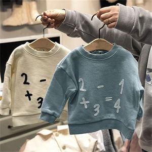 Pullover 9142 Autumn And Winter Clothes Korean Children's Clothes Kids Girl's Boy's Loose Thin Velvet Cotton Sweater Shirt Tops 220919