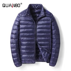Men's Down Parkas QUANBO Lightweight Packable Jacket Breathable Puffy Coat Water-Resistant Top Quality Male Puffer 220919