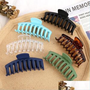 Hair Clips Barrettes Korean Solid Big Hair Claws Elegant Frosted Acrylic Clips Hairpins Barrette For Women Girls Headwear Accessorie Dhit9