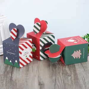 Present Wrap 60st Christmas Muffin Portable Candy Box Cake Baking Favor Xmas Packaging Väskor God årsfest