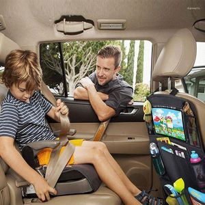 Car Organizer 2022 Seat Back Multi-Pocket Hanging Storage Bag Tablet Cup Stowing Tidying Anti-Kick Mats For Kid