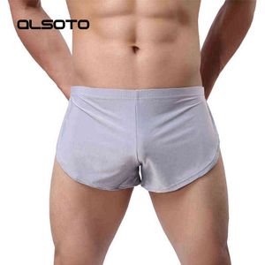 Menwasma masculina Alsoto Summer Men Sport Sport Sold Color Solid Sexy Low cintura de fitness respirável jogging boxer masculino calças de corrida de seta j220913