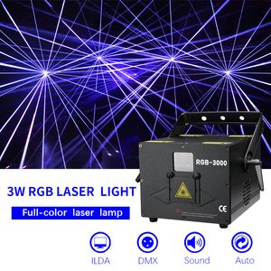 Ny RGB-3W fullfärgsanimering skanning laser KTV prestanda hemma inomhus röststyrd DJ atmosfär bar laserbelysning