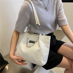 HBP Bag worka damska duża torebka Kobiety Modne torebki Cross Body Postaw Pearl Pierścień Białe torby