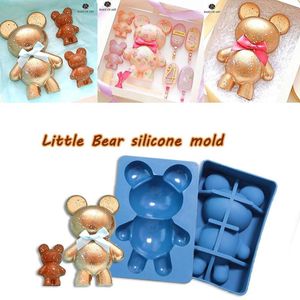 Festive Supplies Large Size Surprise Bear Breakable Chocolate Silicone Mold Diy Creative Ice Cream Mousse Cake Mould For Decorating Tools