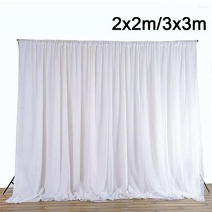 Decoração de festa 2x2m/3x3m White Sheer Silk Wedding Backdrop Drape Painéis