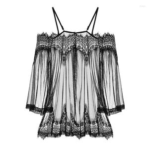 Women's Sleepwear Lace Night Dress Sexy See-through Nighties Women Nightgowns Sheer Big Nightwear Mini Lingerie Sex Clothes