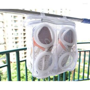 Laundry Bags Shoes Wash Sneaker Mesh Storage Bag Travel With Zip For Sneakers Socks Bras H1 .x X