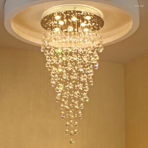 Żyrandole Nowoczesne LAMP K9 Crystal Lampa żyrandola okrągłe lampy wiszące Pokój Schody Lampki sufitowe