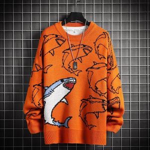 Men suéteres suéter suéter homens mulheres inverno pulôver quente harajuku anime suor tops de natal estético design y2k roupas de tubarão verde l220920