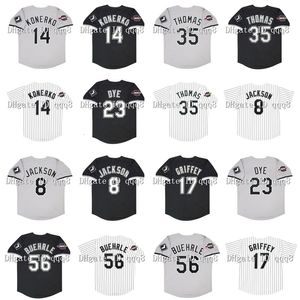 Glavintage 2005 Jersey de beisebol de Chicago 14 Paul Konerko 35 Frank Thomas 56 Mark Buehrle 8 Bo Jackson 17 Ken Griffey Jr. 23 Jermaine Dye White