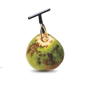 Coconut Opener Tool Stainless Steel White Coconuts Knife Water Punch Tap Drill Straw Open Hole Cut for Fresh Green Young Coconut JJLE14263