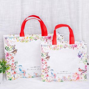 Gift Wrap 1pc Coated Non-woven Printing Pattern Clothing Tote Garment Custom Eco Laminating Packaging Bag High Grade Shoe Box Wholesale