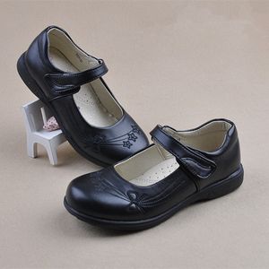 Sneakers Children Girl Student Shoes School Black Leather Girls Fashion Princess Kids Classic Glowing Uniforms Sinlge 220920