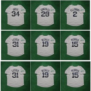 Gla2012 Vintage Baseball-Trikot David Ortiz Adrian Gonzalez 100. Jahrestag Dustin Pedroia Jacoby Ellsbury Jon Lester Josh Beckett Retro