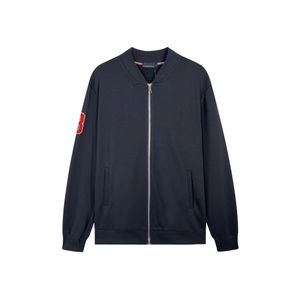 Mens Ceket Beyzbol Boyun Pilotu V yakalı Ceket Ceket% 100 Pamuklu Terry Dış Giyim Windbreaker