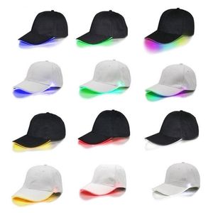 Boll Caps Super LED lysande fiberoptisk baseball upplyst Hat Glow Club Party Hip-Hop Justerbar Sport 220920