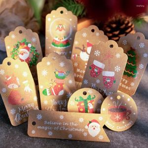 Decorações de Natal 50pcs tags kraft papel rótulo de papel tag diy hang decoração presente