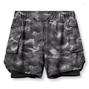 Running Shorts 2022 Mężczyźni 2 na 1 siłownia sport Camuflage Trening Basketball Sportswear jogging sportowe spodnie mężczyzna mężczyzna